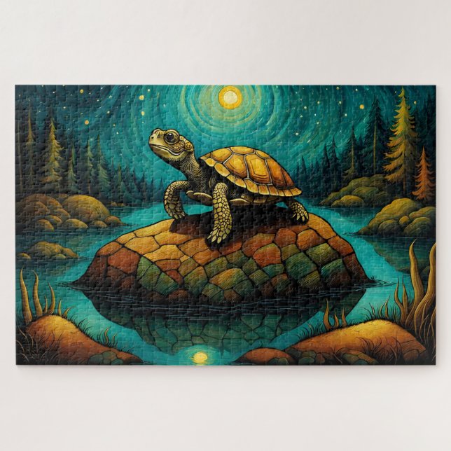 Rock River Nature Turtle Name Puzzle (Horizontal)
