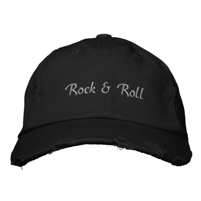 Rock & Roll bestickter leichter Text-Baseballkappe Bestickte Kappe (Vorderseite)