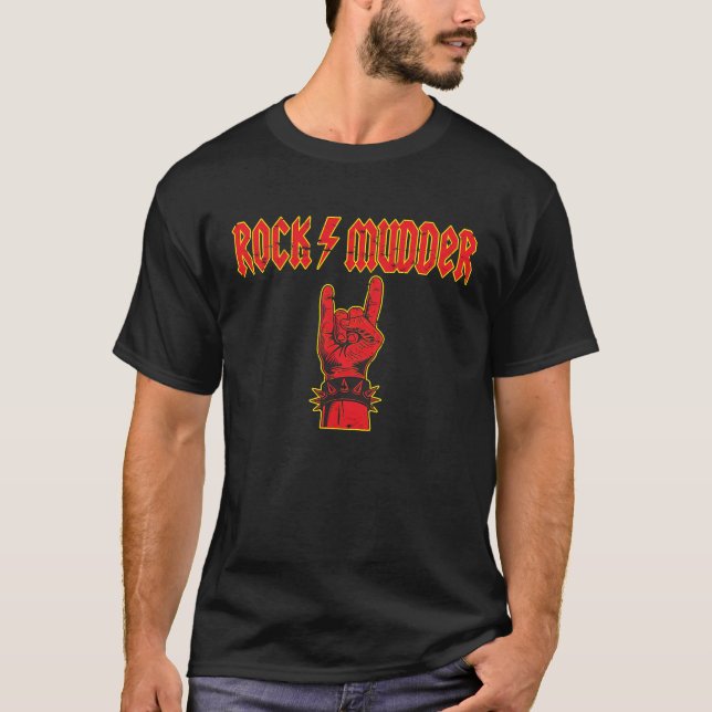 Rock & Roll Devil Greetings Rocker Rock Mudder Mot T-Shirt (Vorderseite)