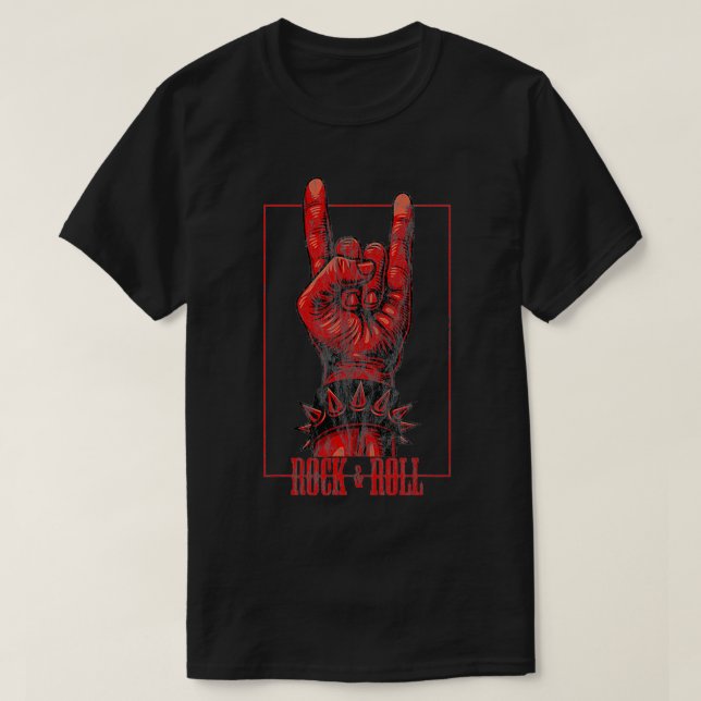 Rock & Roll Devil's Salute Rocker Konzert T-Shirt (Design vorne)