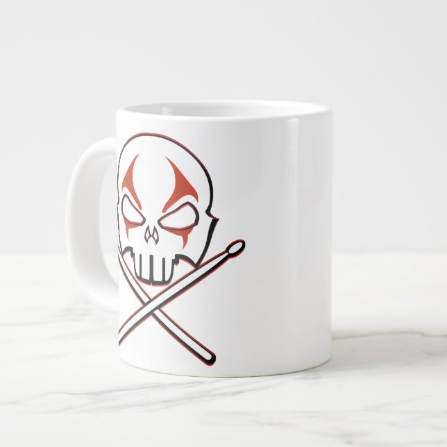 Rock & Roll Drummer Kaffeekassen Jumbo-Tasse (Vorderseite Links)
