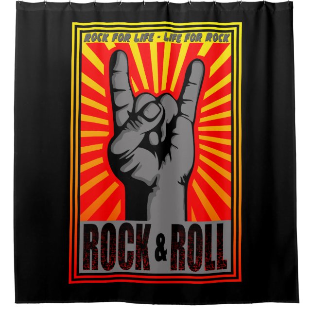 Rock & Roll Duschvorhang (Vorderseite)