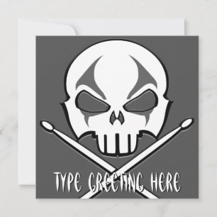 Rock & Roll Einladungen Personalisierte Drummerkar