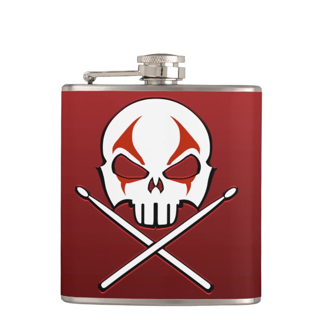 Rock & Roll Flask Heavy Metal Drummer Drink Flasch Flachmann (Vorderseite)
