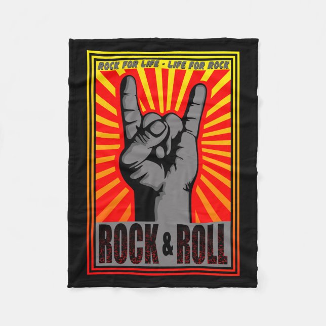 Rock & Roll Fleecedecke (Vorderseite)