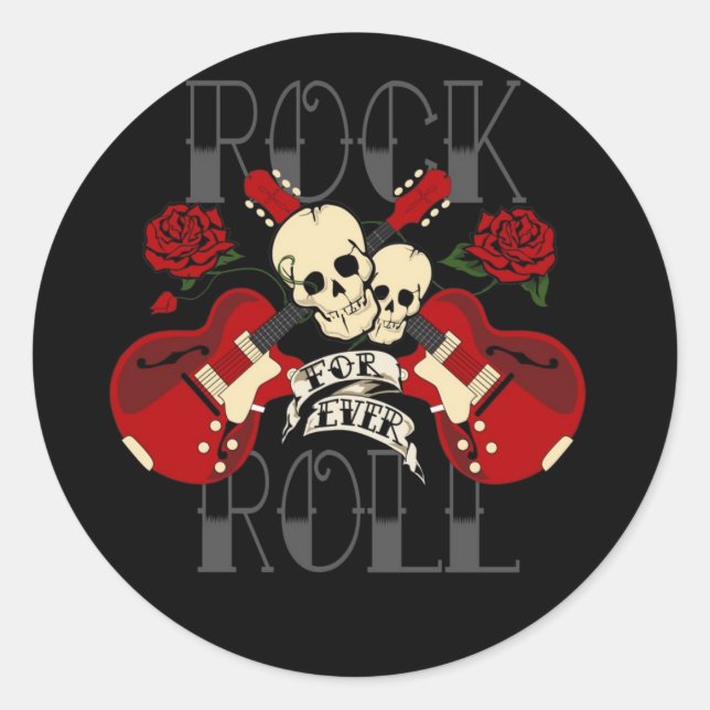 Rock & Roll Forever! - Aufkleber abziehen und plat (Vorderseite)