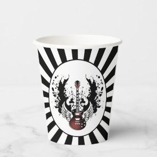 Rock & Roll Gitarre Rocker Metal Musician Party Pappbecher
