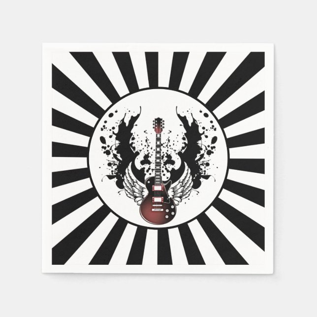 Rock & Roll Gitarre Rocker Metal Musician Party Serviette (Vorderseite)