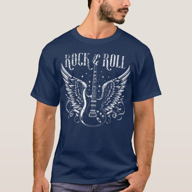 Rock Roll Gitarrenjunge T-Shirt (Vorderseite)