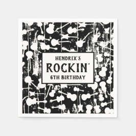 Rock & Roll Guitar Birthday Party Napkins Serviette