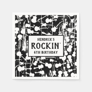 Rock & Roll Guitar Birthday Party Napkins Serviette