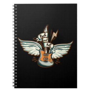 Rock & Roll Guitar Wings Music Notizblock