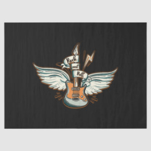 Rock & Roll Guitar Wings Music Seidenpapier