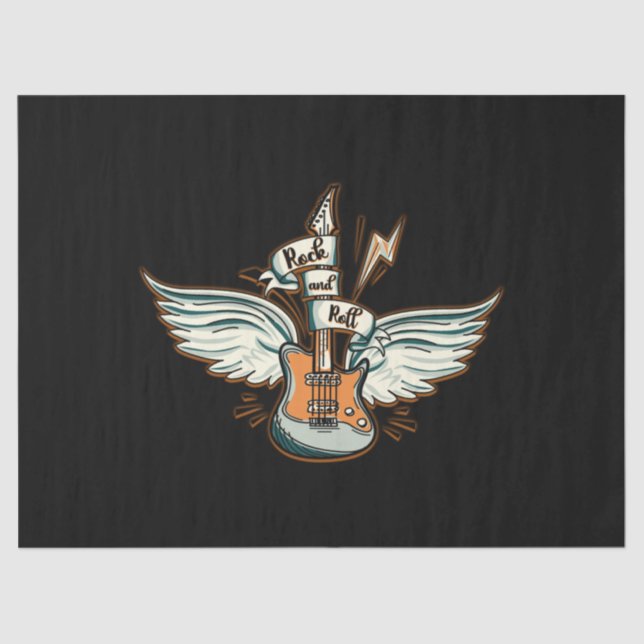 Rock & Roll Guitar Wings Music Seidenpapier (Vorderseite)