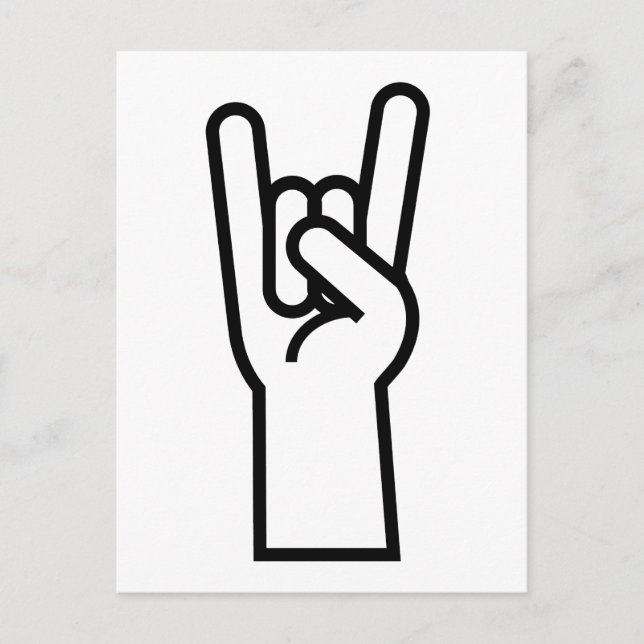 Rock & Roll Hand Symbol Postkarte (Vorderseite)