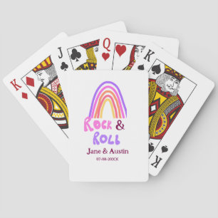 Rock & Roll-Hochzeit Paarnamen Retro-Regenbogen Spielkarten