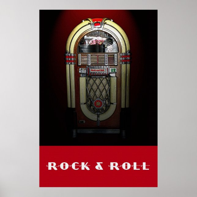 Rock & Roll Jukebox 36 x 24 Poster (Vorne)