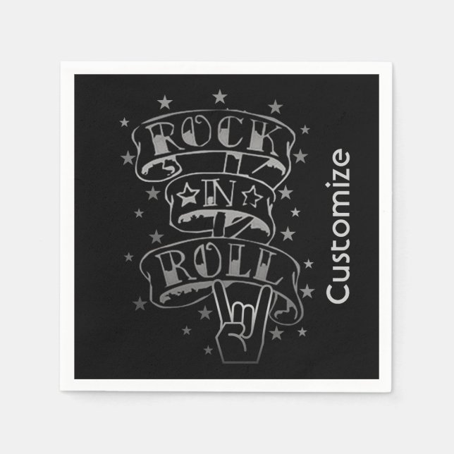 Rock & Roll-Logo Napkins Serviette (Vorderseite)