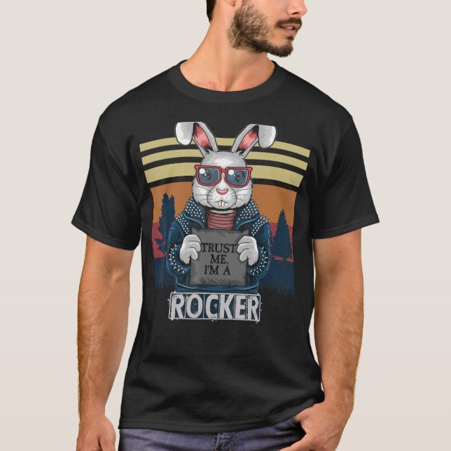 Rock & Roll oder nichts, was ich Rock Rabbit Ich v T-Shirt (Vorderseite)