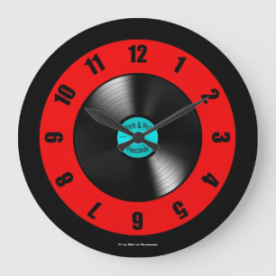 Rock & Roll Platten Große Wall-Uhr Große Wanduhr