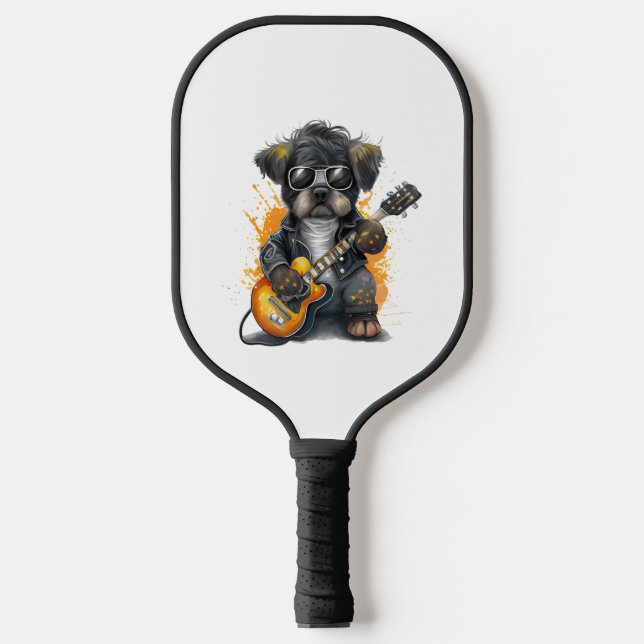 Rock Roll Puppy Dog (Vier) Pickleball Schläger (Vorderseite)