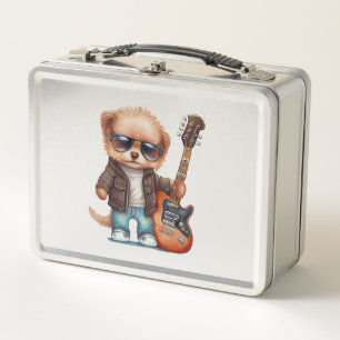 Rock Roll Puppy Dog (Zwei) Metall Brotdose