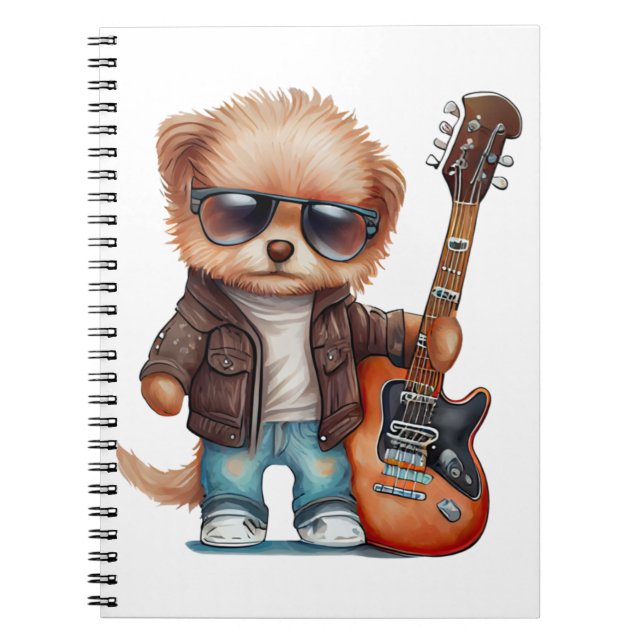 Rock Roll Puppy Dog (Zwei) Notizblock (Vorderseite)