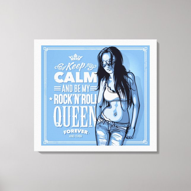Rock & Roll Queen Stretched Canvas Print Leinwanddruck (Vorderseite)