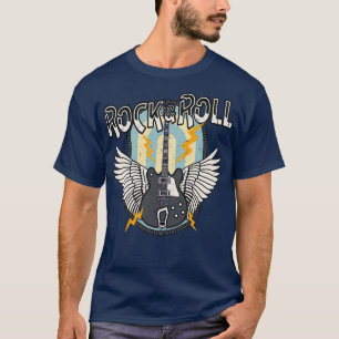 Rock Roll Retro Electric Gitarren Wings T-Shirt