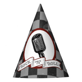 Rock & Roll Retro Microphone Rockabilly Paper Partyhütchen