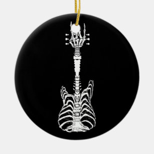 Rock & Roll Skeleton Gitarre Lover Geschenk Keramik Ornament