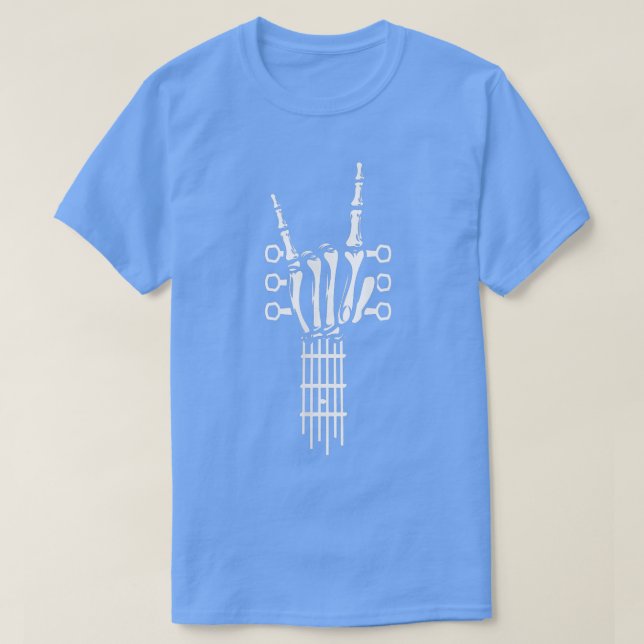 Rock & Roll Skeleton Gitarre Lover Geschenk T-Shirt (Design vorne)