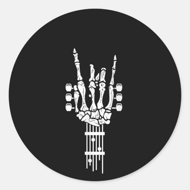 Rock & Roll Skeleton Gitarrenmusik Lover Sticker (Vorderseite)