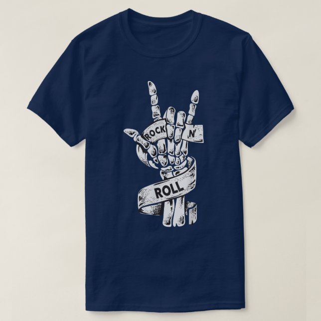 Rock & Roll Skeleton Guitar Music Lover Rockstar  T-Shirt (Design vorne)