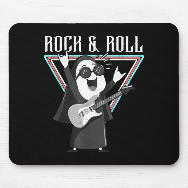 Rock & Roll Spaß Grafik Illustration Mousepad (Vorne)