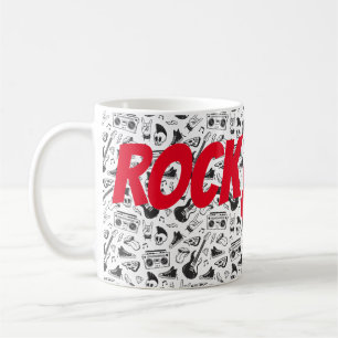 Rock & Roll Tasse - rot & schwarz - Text anpassen