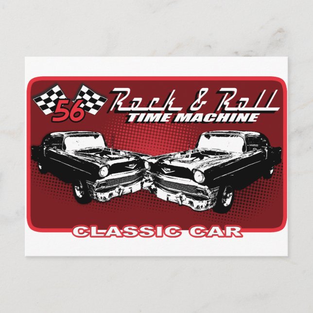 Rock & Roll Time Machine Postkarte (Vorderseite)