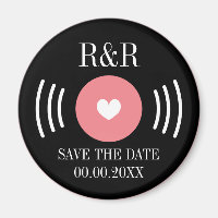 Rock & roll vinyl music record Wedding save date