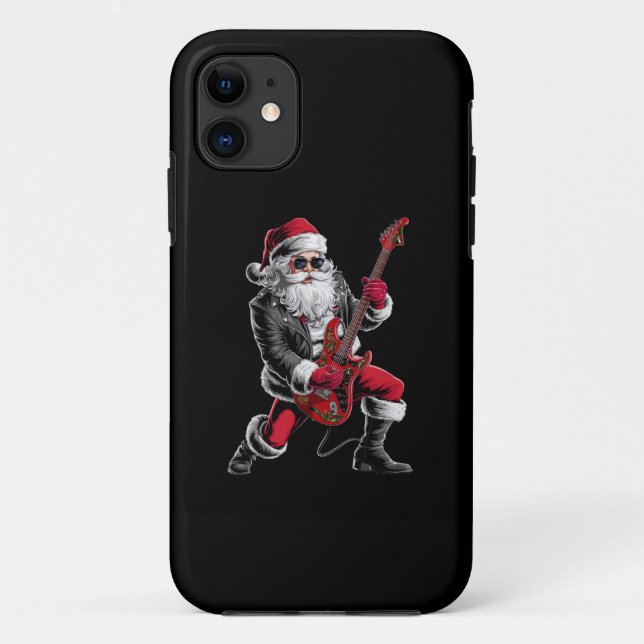 Rock & Roll Weihnachtsmann-Claus Gitarrist Case-Mate iPhone Hülle (Rückseite)