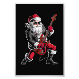 Rock & Roll Weihnachtsmann-Claus Gitarrist Fotodruck