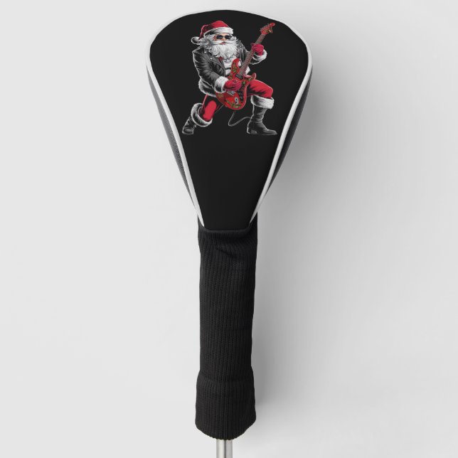Rock & Roll Weihnachtsmann-Claus Gitarrist Golf Headcover (Vorderseite)
