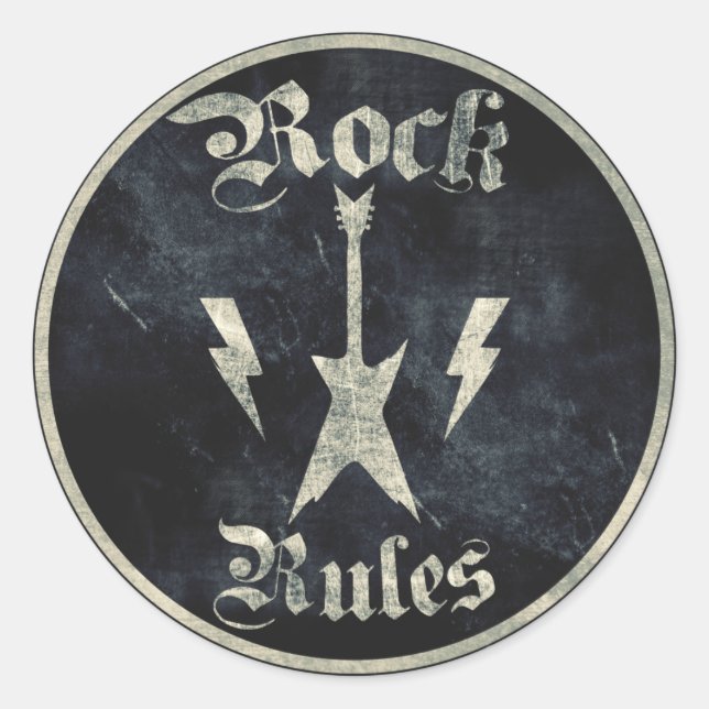 Rock Rules ! Runder Aufkleber (Vorderseite)