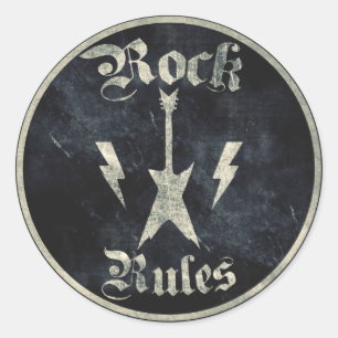 Rock Rules ! Runder Aufkleber