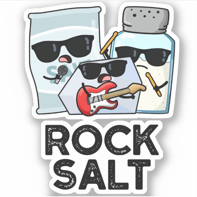 Rock Salt Funny Condition Music Pun Aufkleber (Vorderseite)
