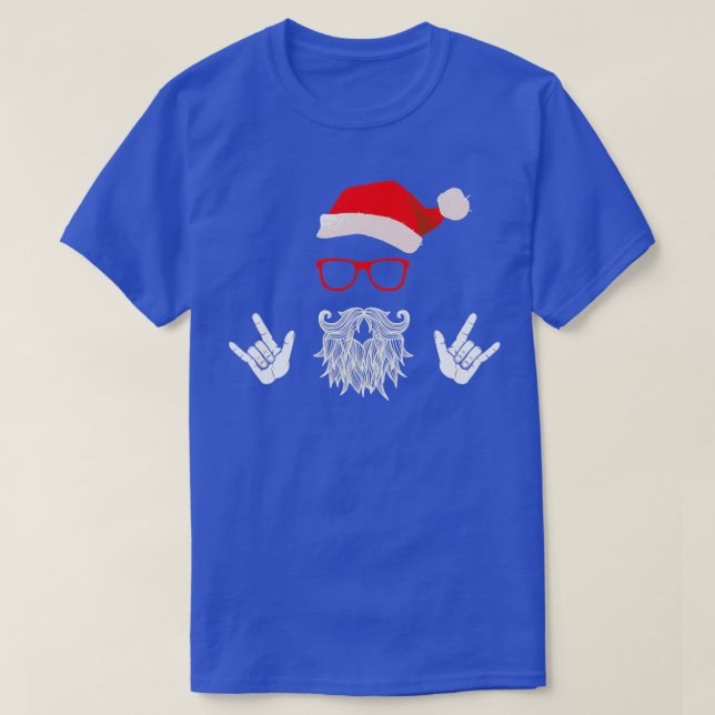 Rock Santa Claus Beard Hat Sonnenbrille Classic TS T-Shirt (Design vorne)