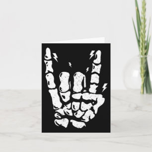 Rock Skeleton Cool Rocker Halloween Men Women Boys Karte