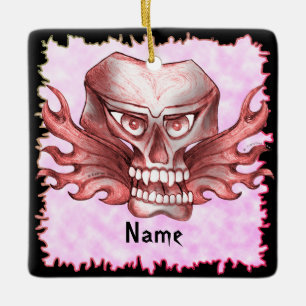 Rock Skull Biker Keramikornament