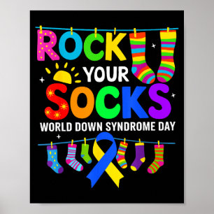 Rock Socken Bewusstsein Welt Down Syndrom Tag Frau Poster