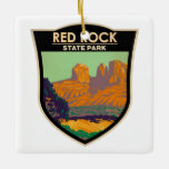Rock Staat Park Arizona Vintag Keramikornament<br><div class="desc">Rock Staat Park Kunstwerk Design. Der Staat Park verfügt über einen roten Sandsteinfelsen Canyon außerhalb der Stadt Sedona.</div>