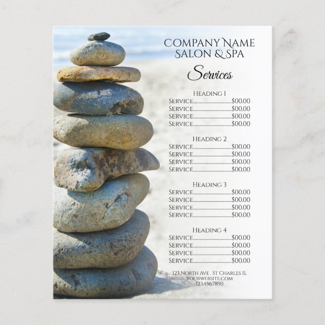 Rock Stack Cairn Wellness-Center Salon Services Me Flyer (Vorne)
